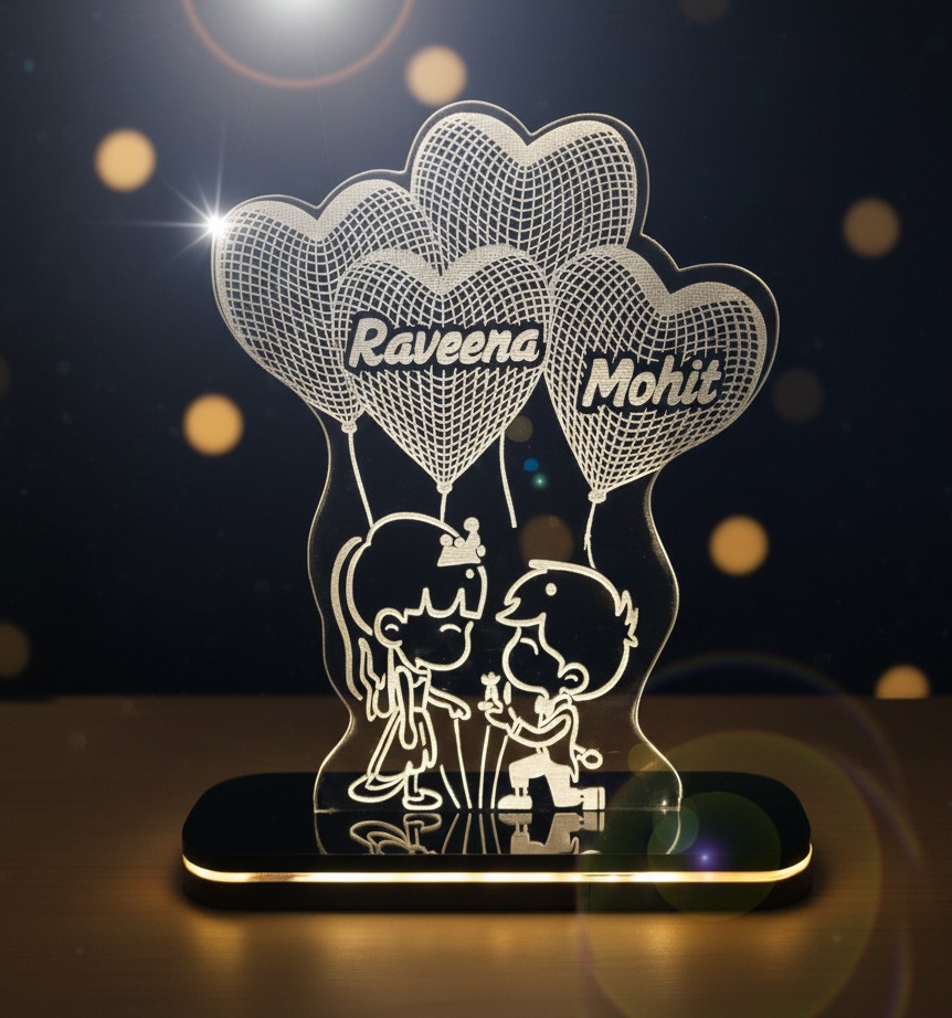 3D LED Couple Name Lamp