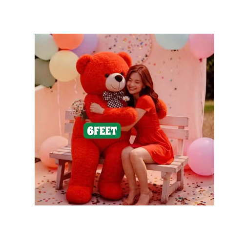 6-Foot Red Teddy Bear – Giant Plush Symbol of Love, Comfort & Celebration