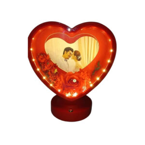 HEART magic mirror photo frame with led light heart shape